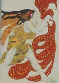 Л. Бакст. Эскиз костюма Вакханки к  балету Нарцисс на музыку Н. Черепнина. 1911 г.