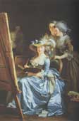 А. Лабий-Гийар.Портрет мадам Лабий-Гийар с ученицами м-ль Капет и м-ль Карро де Розмон. 1785