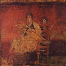 Женщина, играющая на кифаре. Деталь росписи. Древний Рим, середина I в. до н.э.