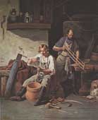 Плахов Л.К. В бондарной мастерской