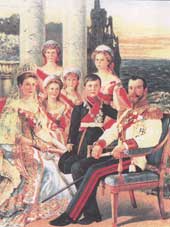 Неизвестный художник. Николай II с семьей