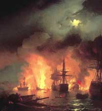 Айвазовский И. Чесменский бой 25-26 июня 1770 года. 1848